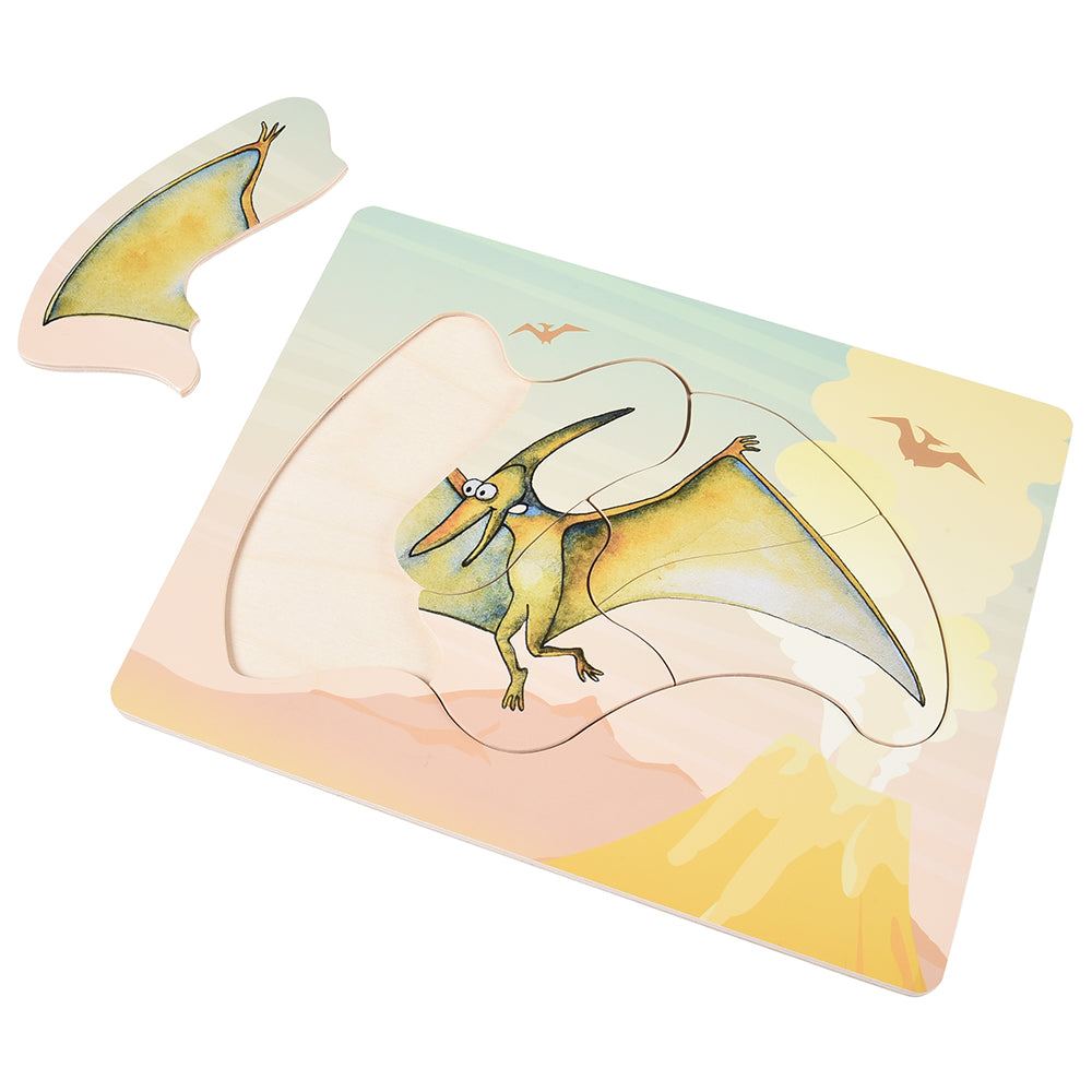 Dinosaur Friends Wooden Puzzles | Set of 5 with Easy-Grasp Raised Pieces