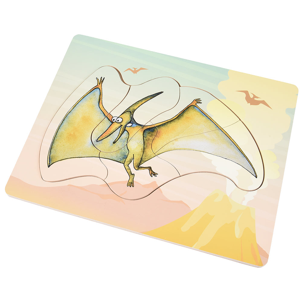 Dinosaur Friends Wooden Puzzles | Set of 5 with Easy-Grasp Raised Pieces