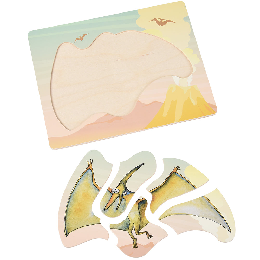 Dinosaur Friends Wooden Puzzles | Set of 5 with Easy-Grasp Raised Pieces