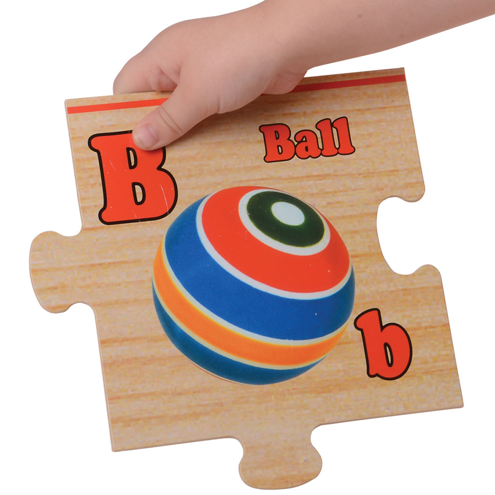 Wooden Alphabet Floor Puzzle | 26-Piece Educational Puzzle with Real Photos