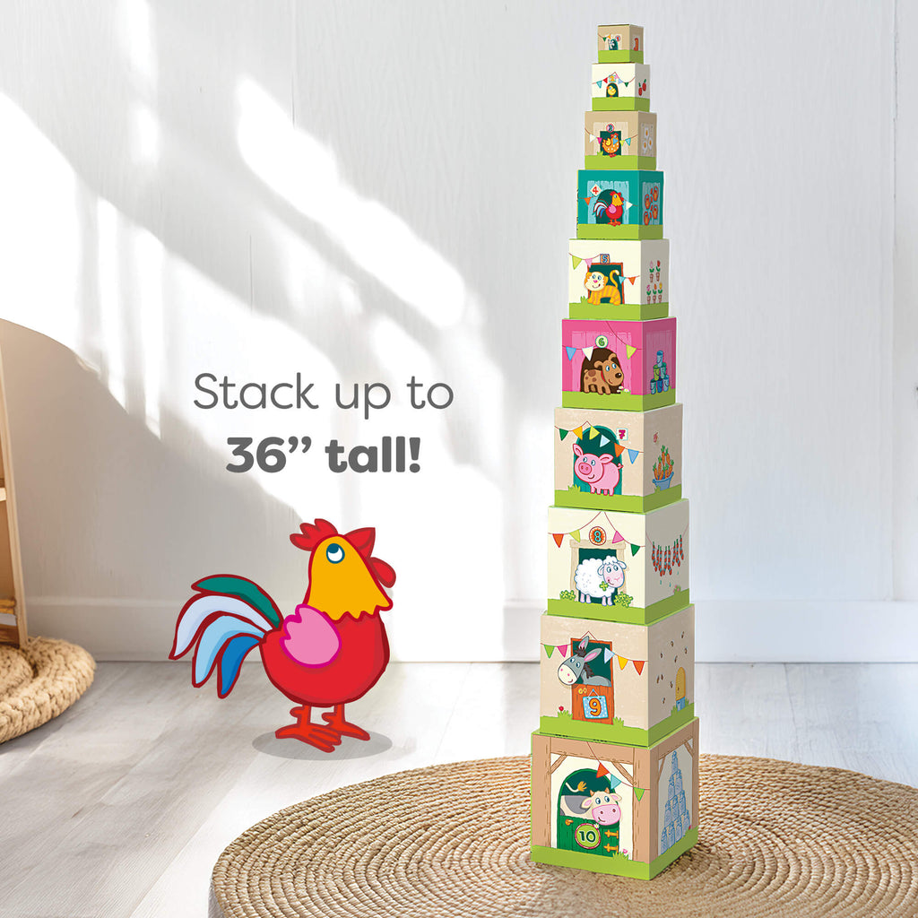 On the Farm Cardboard Stacking & Nesting Cubes