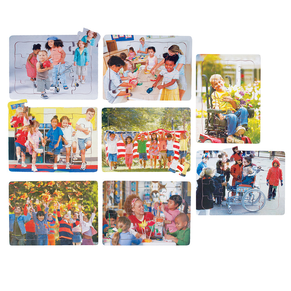 Celebrating Diversity Children Puzzles | Set of 8 Tray Puzzles with Real-Life Photos