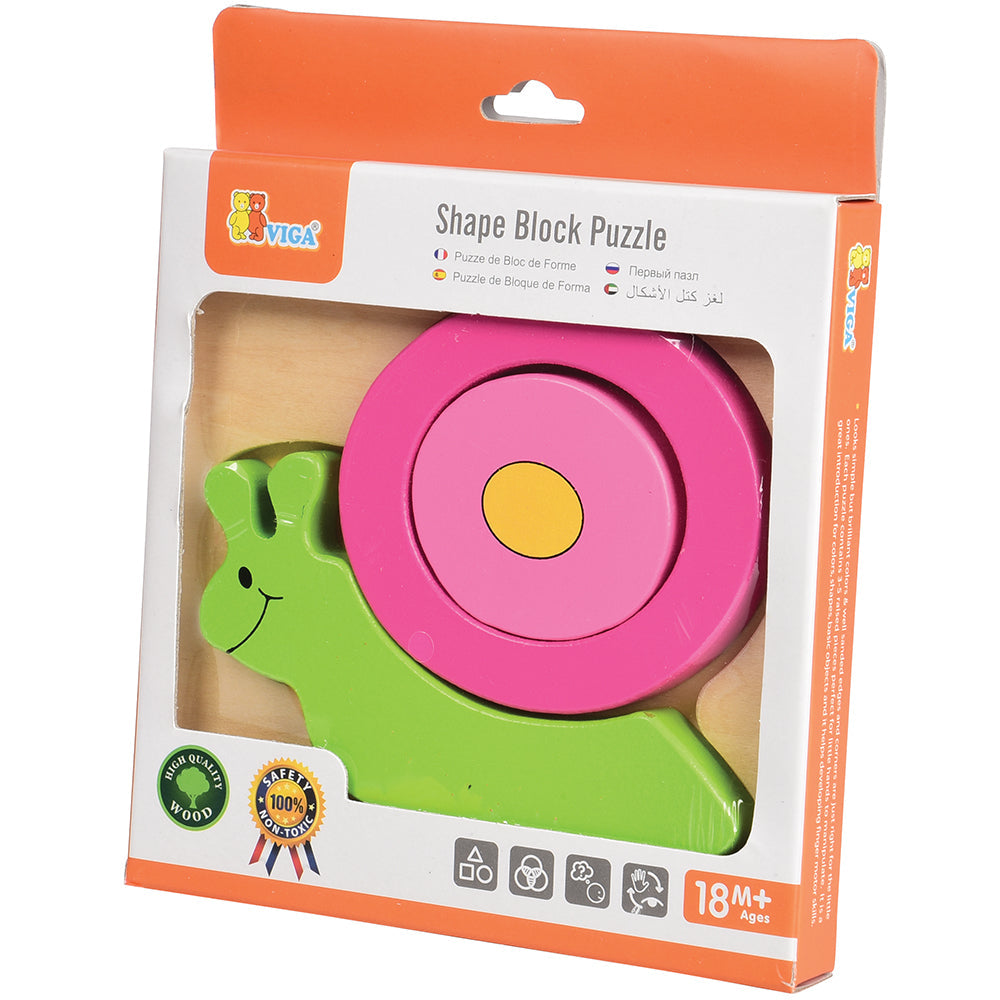 Chunky 4-Piece Snail Wooden Puzzle